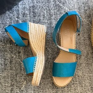 ☀️🌴Franco Sarto Teal Espadrille Wedge Sandals